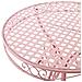 Set da Bistrot Vintage 3 Pezzi in Ferro Rosa con Tavolo e 2 Sedie Volute Traforate - Foto miniatura 3