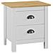 Comodino Hill Bianco 46x35x49,5 cm Legno Massello di Pino - Foto miniatura 1