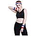 Sweatband Set (3 Pezzi) Sport Fascia Da Polso A Strisce Sweatbands Tessuto Di Spugna Wristband Athletic Esercizio Pallacanestro Polso Sweatband E Fasce Assorbimento Dellumidit Assorbimento Del Sudore Head Band - Foto miniatura 2
