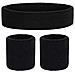 Sweatband Set (3 Pezzi) Sport Fascia Da Polso A Strisce Sweatbands Tessuto Di Spugna Wristband Athletic Esercizio Pallacanestro Polso Sweatband E Fasce Assorbimento Dellumidit Assorbimento Del Sudore Head Band - Foto miniatura 1