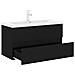 Mobile con Lavabo Integrato Nero in Legno Multistrato - Foto miniatura 6