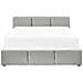 Letto Contenitore Velluto Bousse 160 X 200 Cm Grigio Chiaro - Foto miniatura 2