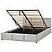 Letto Contenitore Velluto Bousse 160 X 200 Cm Grigio Chiaro - Foto miniatura 4