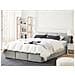 Letto Contenitore Velluto Bousse 160 X 200 Cm Grigio Chiaro - Foto miniatura 1