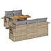 Set Divano Da Giardino 6 Pz Con Cuscini Beige In Polyrattan - Foto miniatura 2