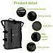 Zaino Impermeabile 25L Roll-Top con Tracolla Regolabile Nero - Foto miniatura 3