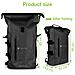 Zaino Impermeabile 25L Roll-Top con Tracolla Regolabile Nero - Foto miniatura 4