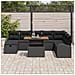 Set Divano da Giardino 9 Pezzi con Cuscini Rattan Nero - Foto miniatura 3