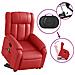 Poltrona Alzapersona Reclinabile Massaggio Rosso in Similpelle - Foto miniatura 5