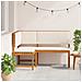 Panchina Angolare da Giardino  con Cuscini 140x100x91 cm in Legno Massello di Acacia - Foto miniatura 3