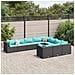 Set Divani da Giardino 10pz con Cuscini in Polyrattan Nero - Foto miniatura 2