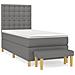 Giroletto a Molle con Materasso Grigio Scuro 90x190 cm Tessuto - Foto miniatura 1