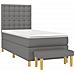 Giroletto a Molle con Materasso Grigio Scuro 90x190 cm Tessuto - Foto miniatura 3