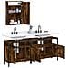 Set Mobili da Bagno 3 pz Rovere Fumo in Legno Multistrato - Foto miniatura 4
