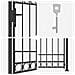 Cancello per recinzione Grigio 102 x 200 cm Acciaio - Foto miniatura 4