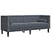 Set di divani 2 pcs Grigio scuro Velluto - Foto miniatura 5