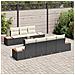 Set Divano da Giardino con cuscino 8 pcs Nero Poly Rattan - Foto miniatura 3