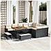 Set Divano da Giardino con cuscino 12 pcs Nero Poly Rattan - Foto miniatura 2
