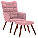 Poltrona Relax con Poggiapiedi Rosa in Velluto - Foto miniatura 1