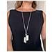 Collana Lunga Xxl Doppia Ascia Placcata Argento 10µ - Foto miniatura 3
