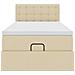 Struttura Letto Pouf con Materasso Crema 90x190 cm in Tessuto - Foto miniatura 8