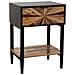 Tavolo In Legno E Metallo Con 1 Cassetto E 1 Ripiano Marrone 41x32x60 - Foto miniatura 1
