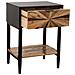 Tavolo In Legno E Metallo Con 1 Cassetto E 1 Ripiano Marrone 41x32x60 - Foto miniatura 6