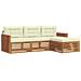 Set di divani da esterno con cuscino 4 pcs Naturale e Crema - Foto miniatura 1