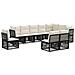 Set Divano da Giardino 10 pcs Nero polyrattan - Foto miniatura 1