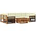 Set di divani da esterno con cuscino 7 pcs Naturale e Crema - Foto miniatura 1