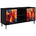 Mobile TV HEESCH 102 x 33 x 51 cm Rovere Nero - Foto miniatura 1
