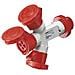 64027 Adattatore Tripla Cee 3 Usci. 3p+t 16a 380v 6h Ip67 - Foto miniatura 2