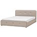 Letto Matrimoniale In Tessuto Beige Con Contenitore 180 X 200 Cm Rennes - Foto miniatura 14