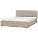 Letto Matrimoniale In Tessuto Beige Con Contenitore 180 X 200 Cm Rennes - Foto miniatura 4