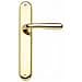 Maniglie In Coppia + Placca Serie Scudo F / patent Per Porta Ottone Oro Lucido - Foto miniatura 1