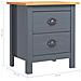 Comodino Hill Grigio 46x35x49,5 cm Legno Massello di Pino - Foto miniatura 7
