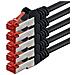 1m - Nero - 5 Pezzi - Cat6 Cat 6 Ethernet - Lan Cavo Di Rete - Set - Rj45 Internet 1000 Mbit S Patchcabel Cat 6 S-ftp Pimf Compatibile Con Cat5 Cat6a Cat7 Cat8 - Foto miniatura 1