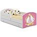 Letto Per Bambini Luk 160x80 Cassetto E Una Ringhiera+ Materasso E Giroletto Princess - Foto miniatura 1