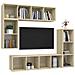 Set di Mobili Porta TV 4 pz Rovere Sonoma in Legno Multistrato - Foto miniatura 7