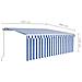 Tenda Sole Retrattile Manuale con LED 4,5x3m Blu e Bianco - Foto miniatura 6