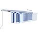 Tenda Sole Retrattile Automatica con Parasole 4x3,5m Blu Bianco - Foto miniatura 6