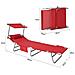 Lettino Prendisole Pieghevole Cuscino E Tettuccio Regolabile 4 Angoli Di Reclinazione Con Organizer Rosso, Ogs48-r - Foto miniatura 2