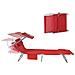 Lettino Prendisole Pieghevole Cuscino E Tettuccio Regolabile 4 Angoli Di Reclinazione Con Organizer Rosso, Ogs48-r - Foto miniatura 3