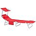 Lettino Prendisole Pieghevole Cuscino E Tettuccio Regolabile 4 Angoli Di Reclinazione Con Organizer Rosso, Ogs48-r - Foto miniatura 8
