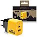 Caricabatterie Gan Usb + Usb-c 45w Microgrid, Nero / Giallo - Foto miniatura 6