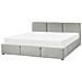 Letto Contenitore Velluto Bousse 180 X 200 Cm Grigio Chiaro - Foto miniatura 6