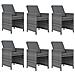 Set Da Pranzo Da Giardino 7 Pz Con Cuscini In Polyrattan Grigio - Foto miniatura 3