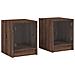 Comodini Con Ante In Vetro 2pz Rovere Marrone 35x37x42 Cm - Foto miniatura 2