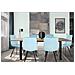 Set 4 Sedie Sala Da Pranzo Paradiso Gambe In Acciaio Nero Opaco, Velluto Azzurro - Foto miniatura 2