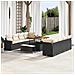 Set di divano giardino 11 pezzi con cuscini Rattan Nero, Set da pranzo giardino 3 pezzi con cuscini Rattan Nero - Foto miniatura 2